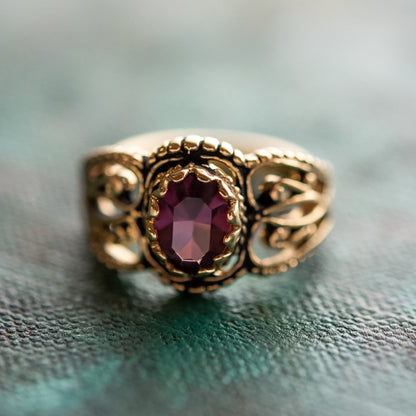 Vintage Jewelry Genuine Jade Ring Antiqued 18kt Yellow Gold Electroplated Made in the USA by PVD Vintage Jewelry - I Bought a Yard Sale