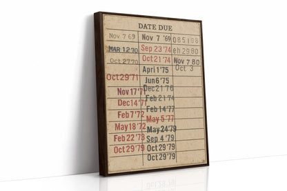 Vintage Library Date Due Card – Retro Paper Texture Wall Art - I Bought a Yard Sale