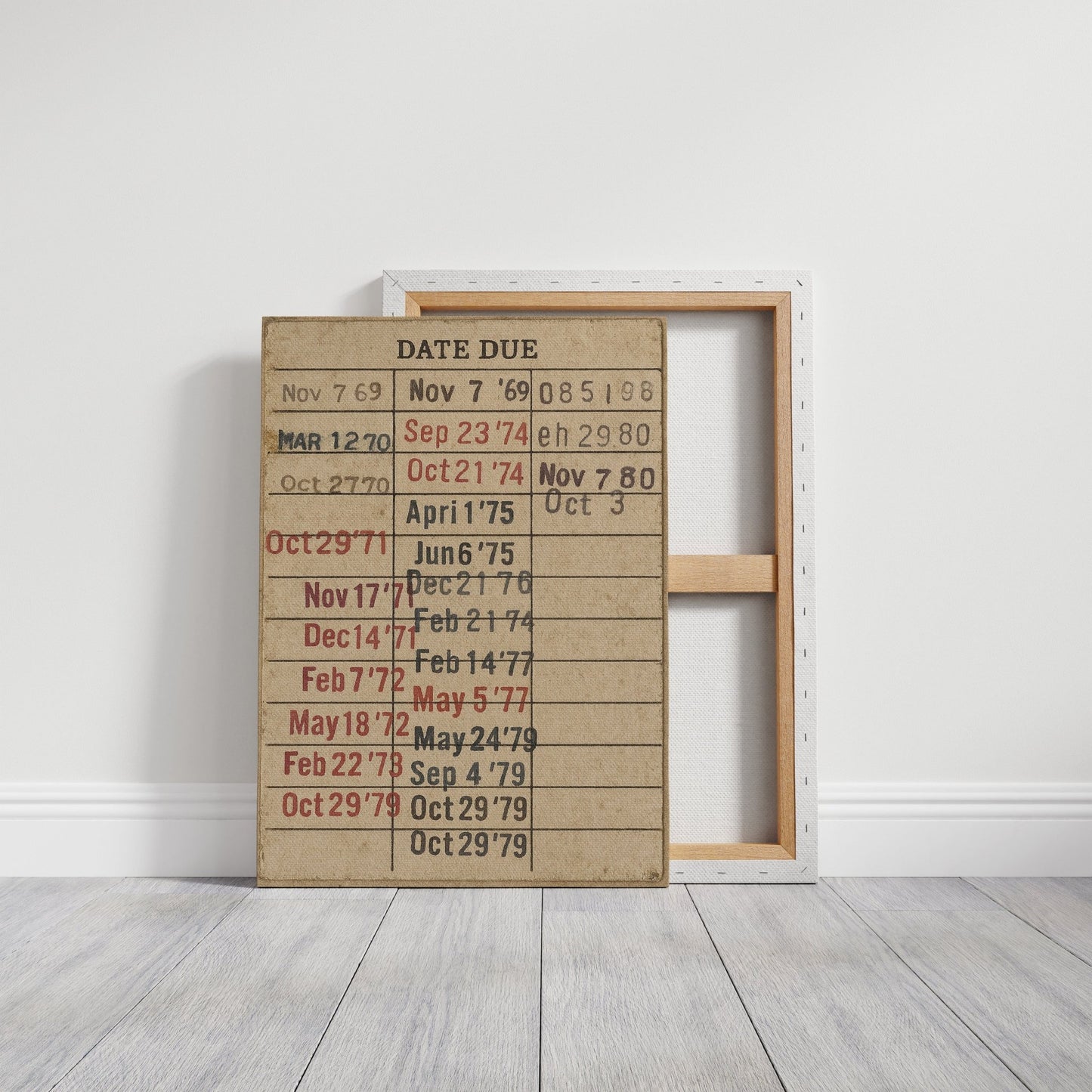 Vintage Library Date Due Card – Retro Paper Texture Wall Art - I Bought a Yard Sale