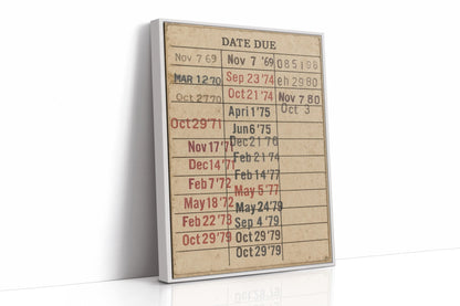 Vintage Library Date Due Card – Retro Paper Texture Wall Art - I Bought a Yard Sale