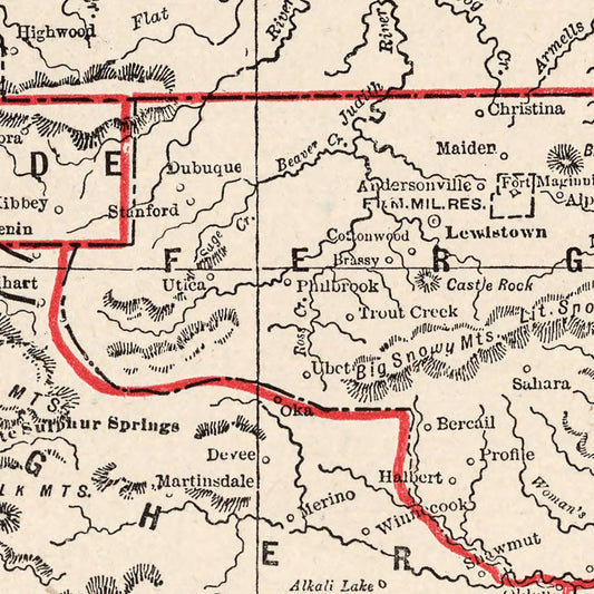 Vintage Map of Montana 1893 - I Bought a Yard Sale