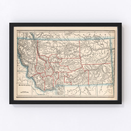 Vintage Map of Montana 1893 - I Bought a Yard Sale