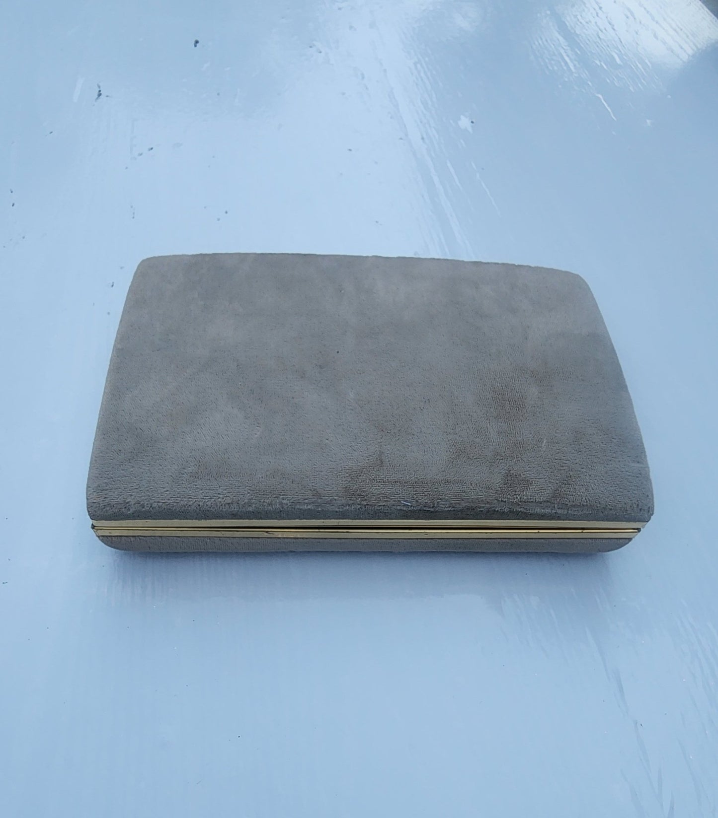 Vintage Mele Style Gray Velvet Jewelry Box - Rings, Earrings, Necklace Storage - I Bought a Yard Sale