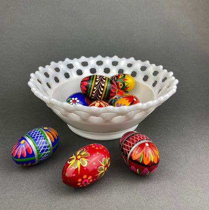 Vintage Milk Glass Bowl. Serving Dish with Reticulated Rim. Open Lace White Table Centerpiece. Collectibles. Replacements. - I Bought a Yard Sale