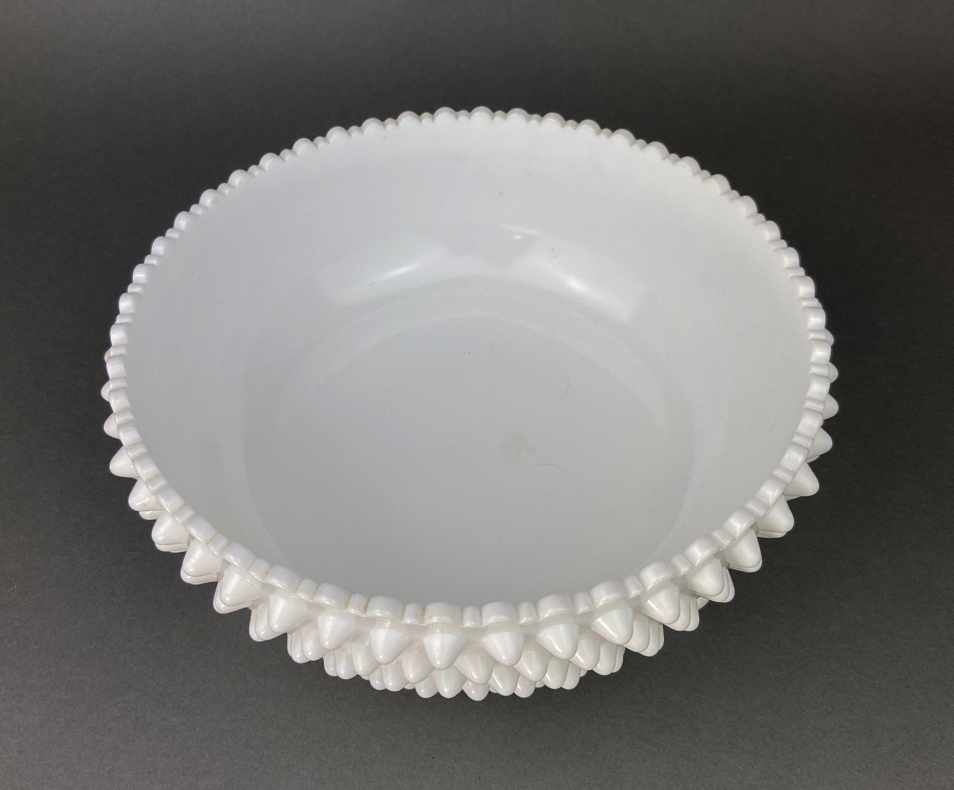 Vintage Milk Glass Bowl. Serving Dish with Reticulated Rim. Open Lace White Table Centerpiece. Collectibles. Replacements. - I Bought a Yard Sale