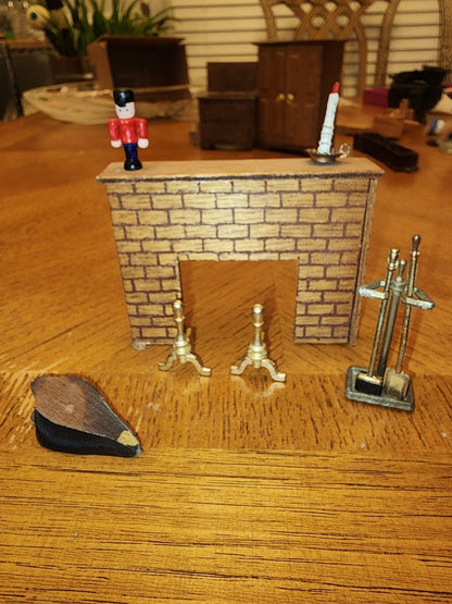 Vintage Miniature Fireplace with accessories - I Bought a Yard Sale