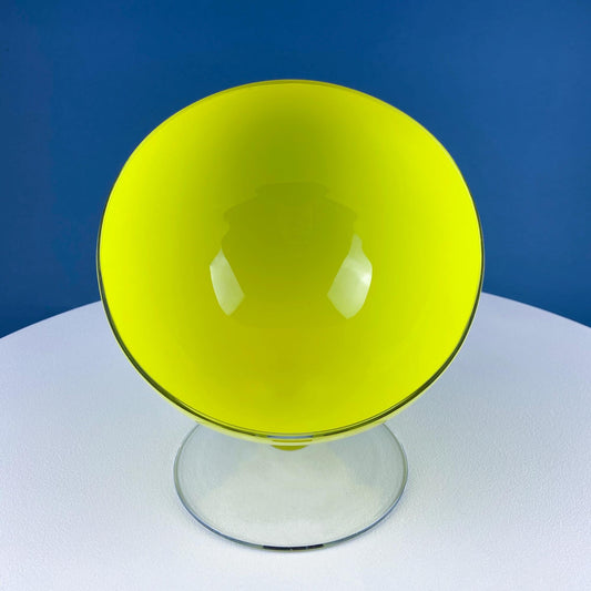 Vintage Modern Yellow Footed Bowl. Unique Modern Hand Blown Serving, Candy Dish. Modern Home Decor. Interior Design Ideas. Gift for Him Her. - I Bought a Yard Sale
