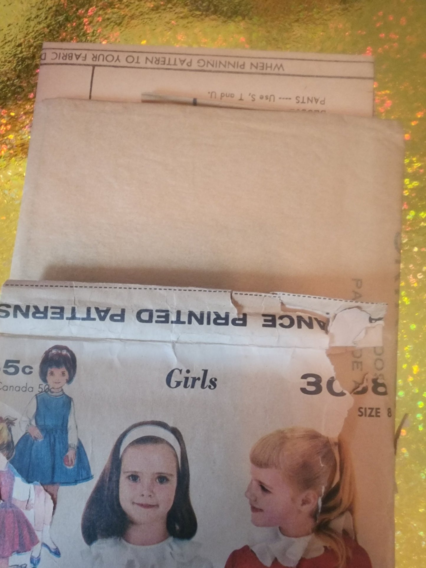 Vintage Pattern 3038 Sew - easy Advance Pattern's Girl's size 8 - I Bought a Yard Sale