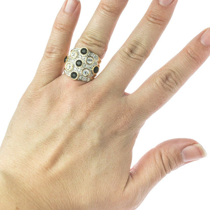 Vintage Pave Austrian Crystal Ring Womens Antique Ring 18k Yellow Gold Electroplated Made in USA by PVD Vintage Jewelry - I Bought a Yard Sale