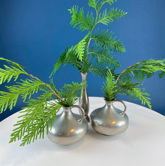 Vintage Pewter Collection of Small Vases. Set of Three. Collectible Royal Holland Pewter. Rustic Home Decor. Gift for Him or Her. - I Bought a Yard Sale