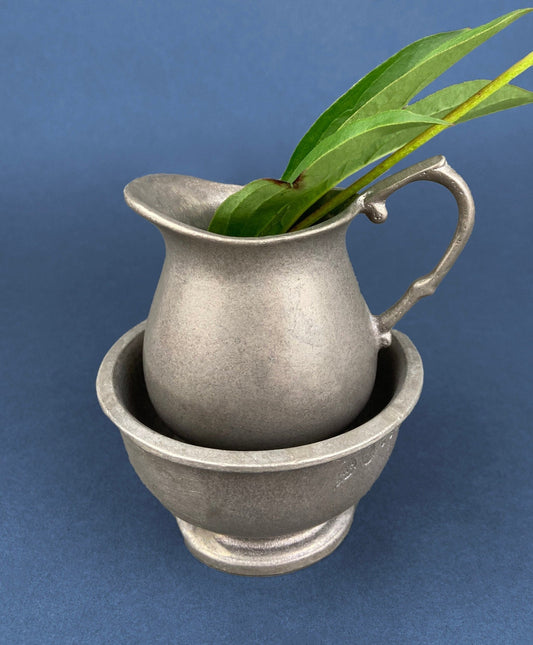 Vintage Pewter Creamer and Sugar Bowl. BWP USA. Collectible Pewter Set of Two. - I Bought a Yard Sale