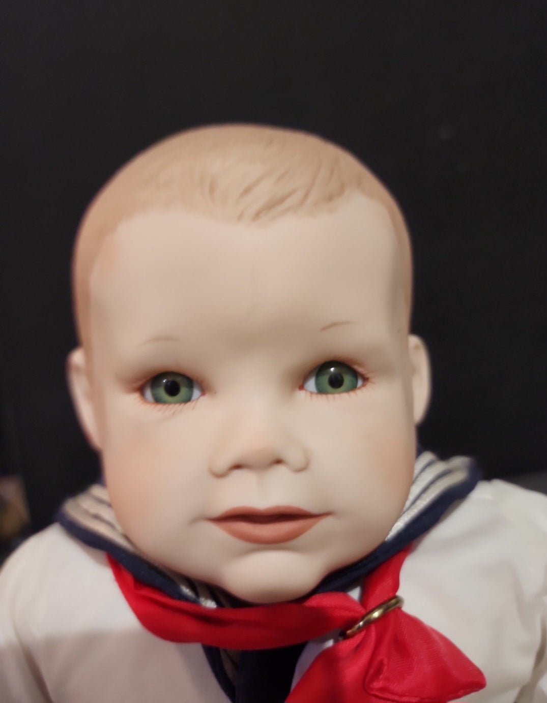 Vintage Porcelain Matthew Sailor Baby Boy Doll - I Bought a Yard Sale
