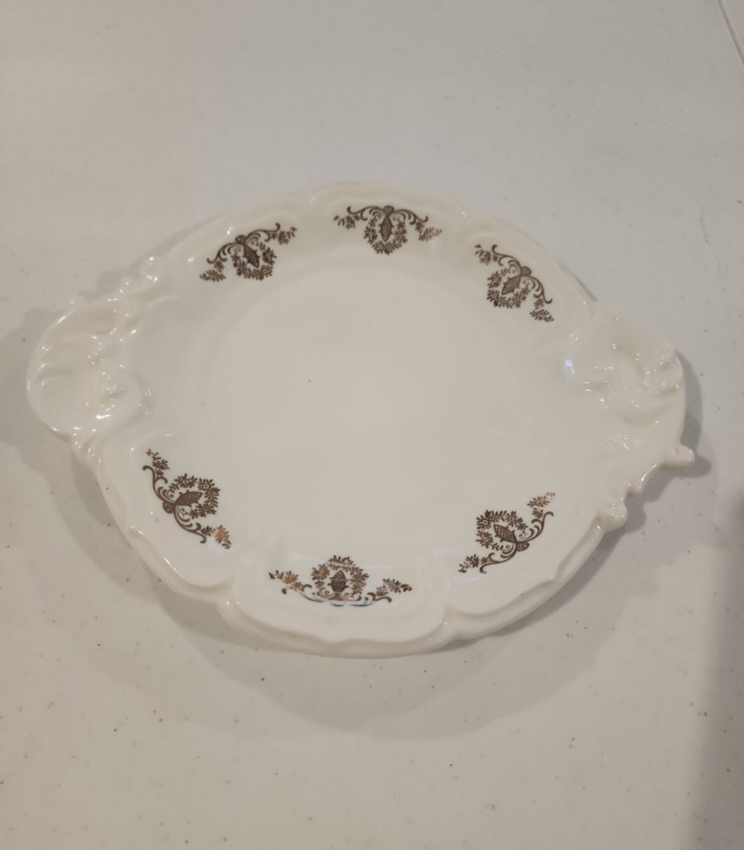 Vintage Porcelain Soup Tureen and plate Gold Floral Design - I Bought a Yard Sale