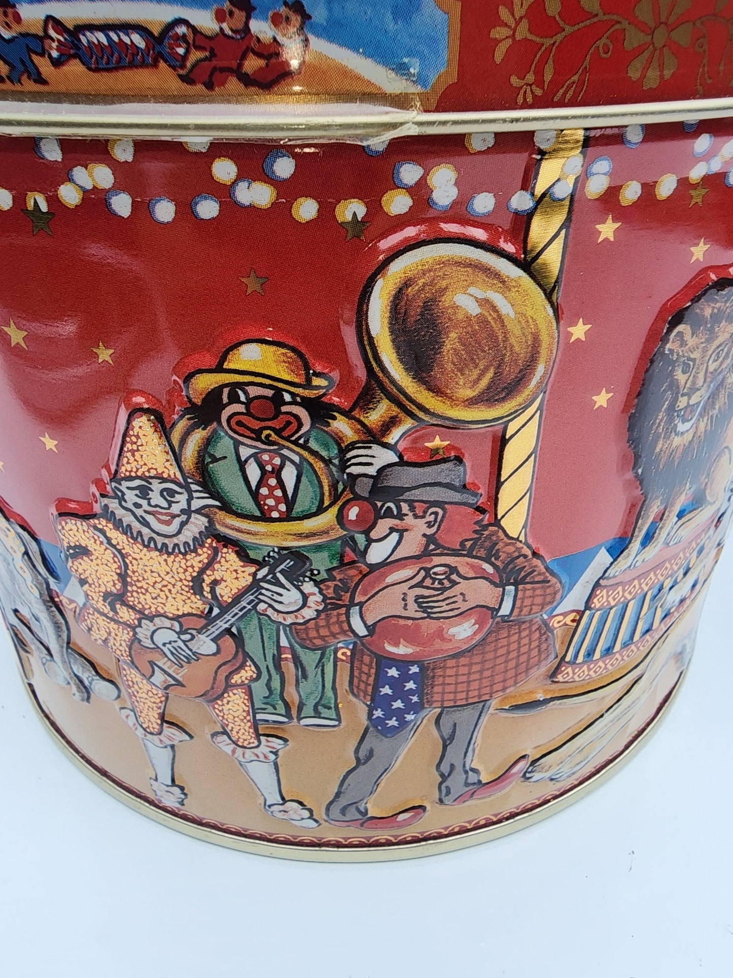 Vintage Poul Friis Big Top Circus Empty Cookie Tin Featuring Elephants, Horses, Monkeys & Lions - I Bought a Yard Sale