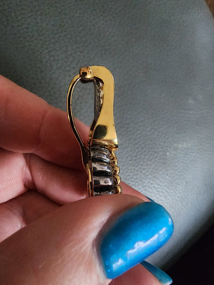 Vintage Premier Designs Gold - Tone Pendant with Vibrant Blue Stone & Clear Accent - I Bought a Yard Sale