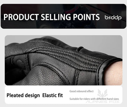 Vintage Real Leather Breathable Touch Screen Gloves - I Bought a Yard Sale