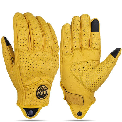 Vintage Real Leather Breathable Touch Screen Gloves - I Bought a Yard Sale