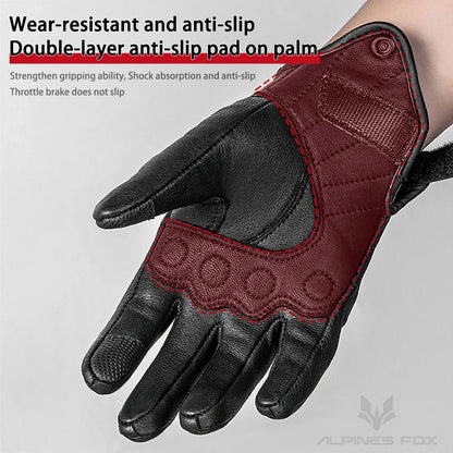 Vintage Real Leather Breathable Touch Screen Gloves - I Bought a Yard Sale