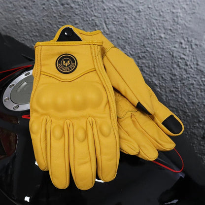 Vintage Real Leather Breathable Touch Screen Gloves - I Bought a Yard Sale