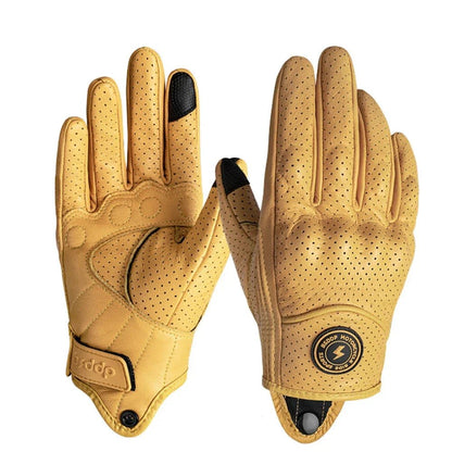 Vintage Real Leather Breathable Touch Screen Gloves - I Bought a Yard Sale