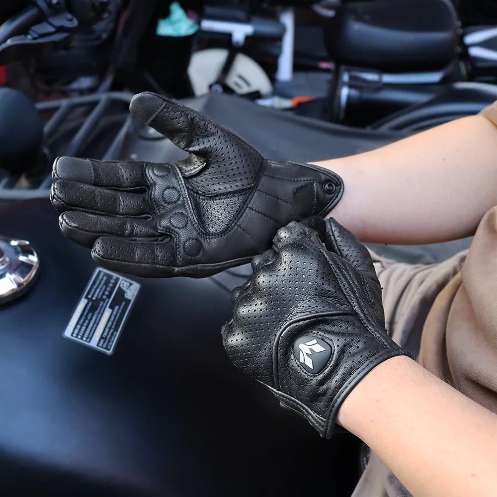 Vintage Real Leather Breathable Touch Screen Gloves - I Bought a Yard Sale