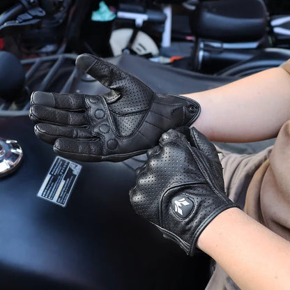 Vintage Real Leather Breathable Touch Screen Gloves - I Bought a Yard Sale