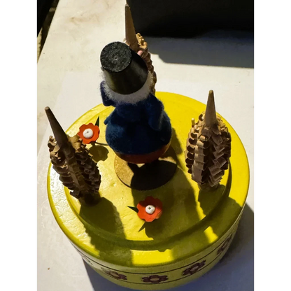 Vintage Reuge Swiss Movement Music Box 🎵 Dancing Folk Figure Lara's Theme German Erzgebirge