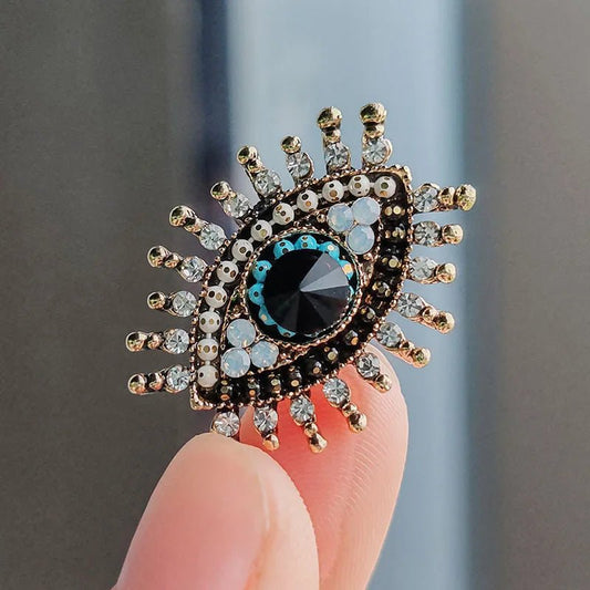 Vintage Rhinestone Evil Eye Brooches for Clothing Suit Jewelry Gift - I Bought a Yard Sale