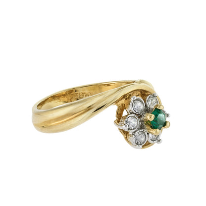 Vintage Ring 1980's Ring Sapphire and Clear Swarovski Crystal 18k Gold Antique Womans Jewelry R2704 by PVD Vintage Jewelry - I Bought a Yard Sale