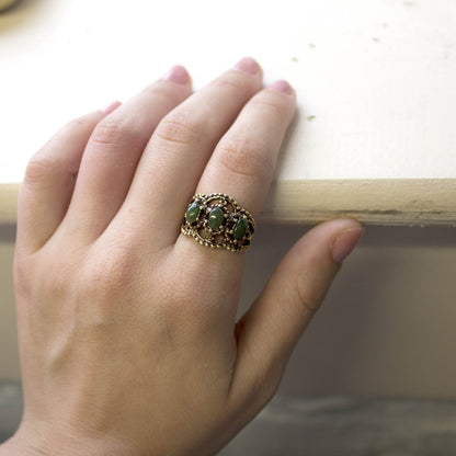 Vintage Ring Austrian Crystal Cocktail Ring Antique 18k Gold Womans Jewelry by PVD Vintage Jewelry - I Bought a Yard Sale