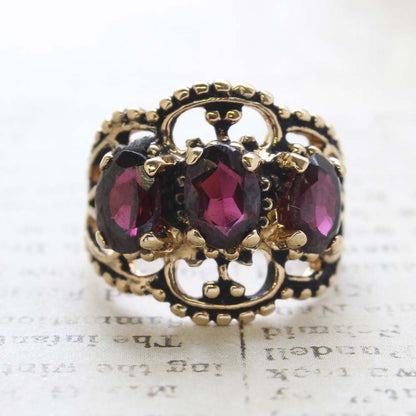 Vintage Ring Austrian Crystal Cocktail Ring Antique 18k Gold Womans Jewelry by PVD Vintage Jewelry - I Bought a Yard Sale