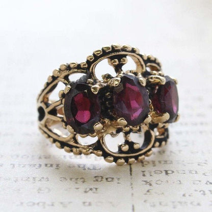 Vintage Ring Austrian Crystal Cocktail Ring Antique 18k Gold Womans Jewelry by PVD Vintage Jewelry - I Bought a Yard Sale