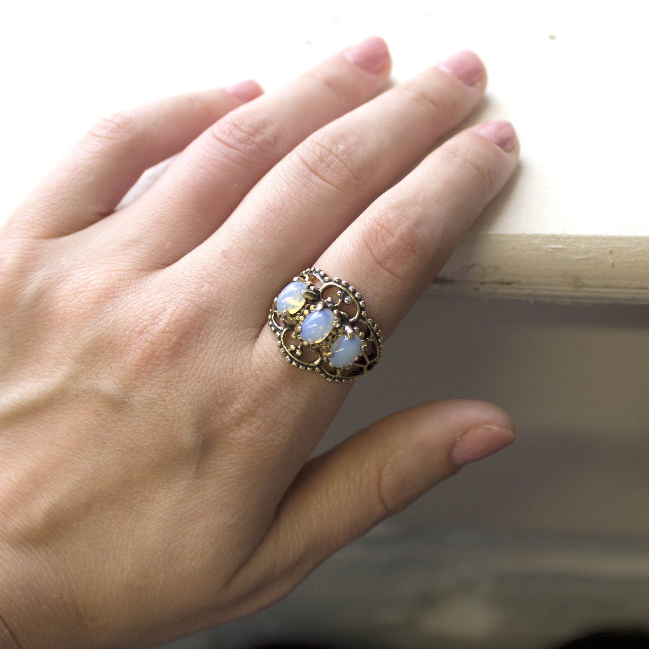 Vintage Ring Austrian Crystal Cocktail Ring Antique 18k Gold Womans Jewelry by PVD Vintage Jewelry - I Bought a Yard Sale