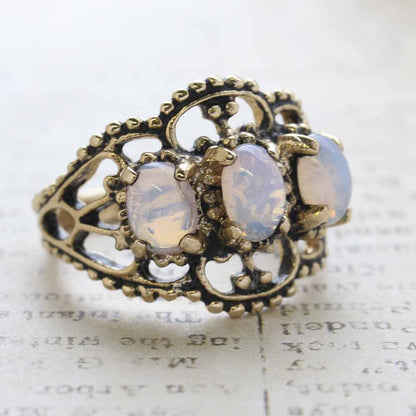 Vintage Ring Austrian Crystal Cocktail Ring Antique 18k Gold Womans Jewelry by PVD Vintage Jewelry - I Bought a Yard Sale