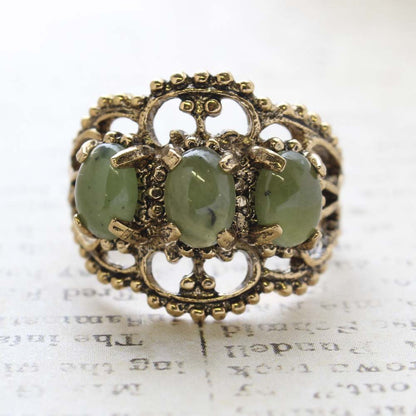 Vintage Ring Austrian Crystal Cocktail Ring Antique 18k Gold Womans Jewelry by PVD Vintage Jewelry - I Bought a Yard Sale