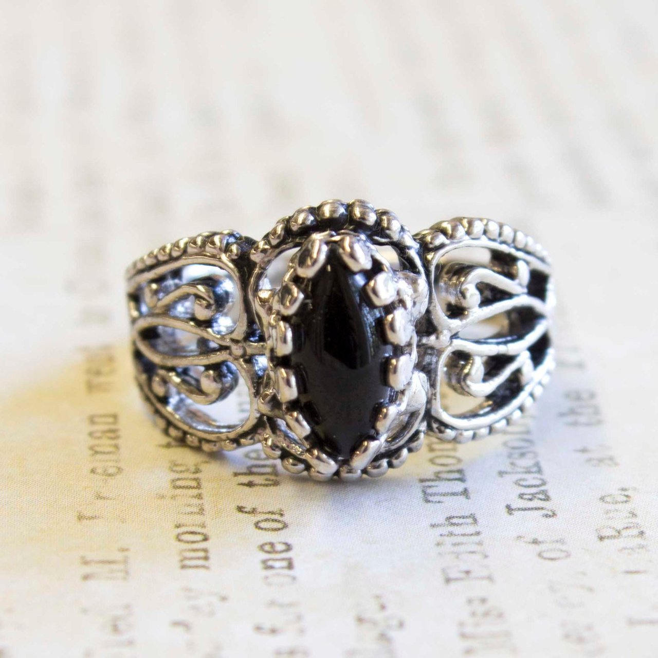 Vintage Ring Genuine Opal Cocktail Ring Antiqued 18kt Yellow Gold Electroplated Made in the USA by PVD Vintage Jewelry - I Bought a Yard Sale