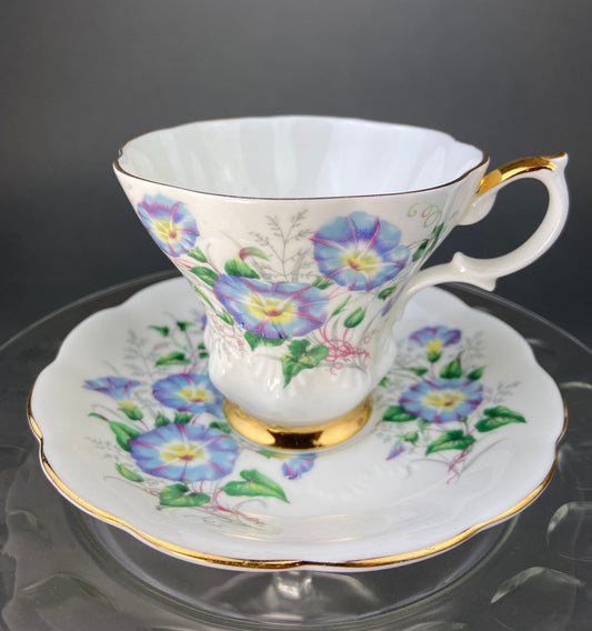 Vintage Royal Albert Tea Cup and Saucer: Bone China Morning Glory, Made in England - I Bought a Yard Sale