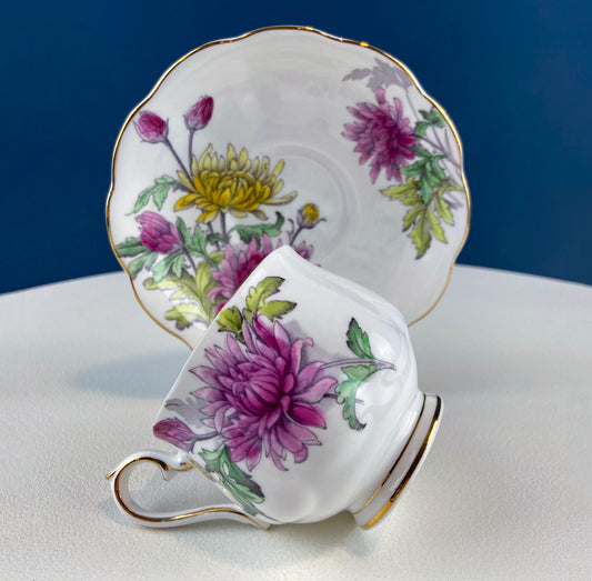 Vintage Royal Albert Teacup or Coffee Cup and Saucer. Flowers of the Month Series. Chrysanthemum. Dining Room Table Decor. Tea Connoisseur. - I Bought a Yard Sale