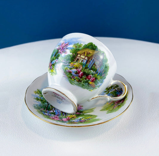 Vintage Royal Vale Tea Cup and Saucer: English Cottage Garden Motif - I Bought a Yard Sale