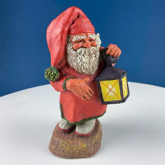 Vintage Santa, Sandman, Klaus Wickl with Lantern by Enesco. Hand Painted Figurine of Smiling Santa. Christmas Holiday Home or Retail Decor. - I Bought a Yard Sale
