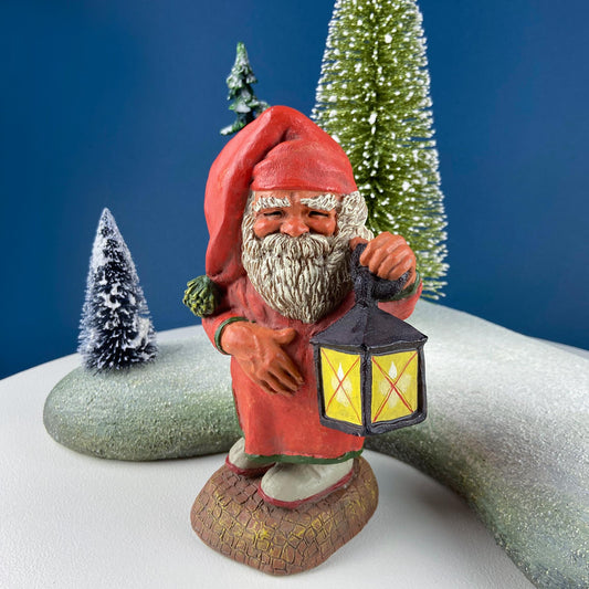 Vintage Santa, Sandman, Klaus Wickl with Lantern by Enesco. Hand Painted Figurine of Smiling Santa. Christmas Holiday Home or Retail Decor. - I Bought a Yard Sale