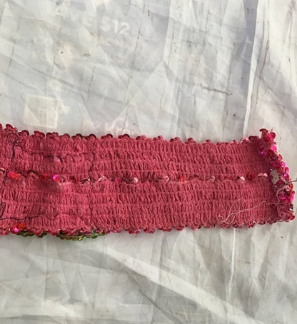 Vintage Sequin belt with lots of stretch neon pink & green - I Bought a Yard Sale