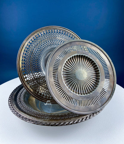 Vintage Silver Plated Serving Dishes Collection. Stunning Lacey Filigree. Benedict Plate, Gorham, W.M. Rogers. Table Centerpieces. Holiday. - I Bought a Yard Sale