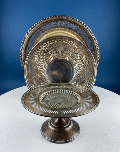 Vintage Silver Plated Serving Dishes Collection. Stunning Lacey Filigree. Benedict Plate, Gorham, W.M. Rogers. Table Centerpieces. Holiday. - I Bought a Yard Sale