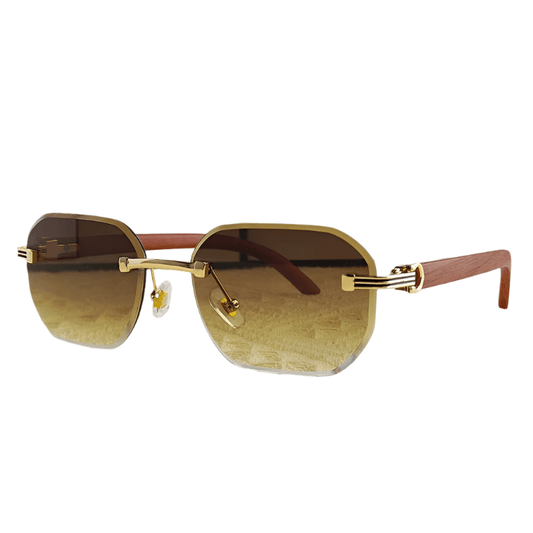 Vintage Square Rimless Sunglasses | Frameless UV Protection Eyewear for Men