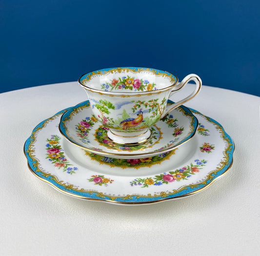 Vintage Tea Set Trio by Royal Albert, Chelsey Bird. Stunning Motif of Exotic Bird in Garden. Dining Room Decor. Gift for Tea Lover. - I Bought a Yard Sale