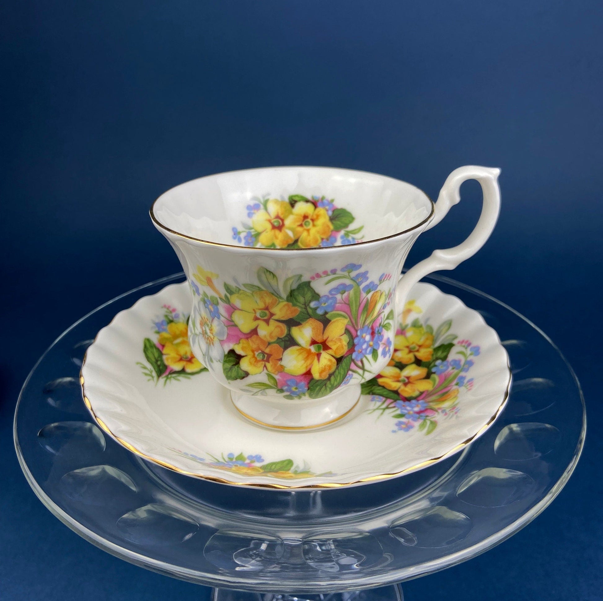 Vintage Tuscan Cup and Saucer: Hand - Painted Floral Tea Set - I Bought a Yard Sale