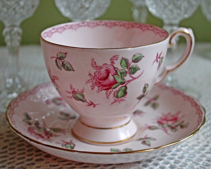 Vintage Tuscan Cup and Saucer: Hand - Painted Floral Tea Set - I Bought a Yard Sale