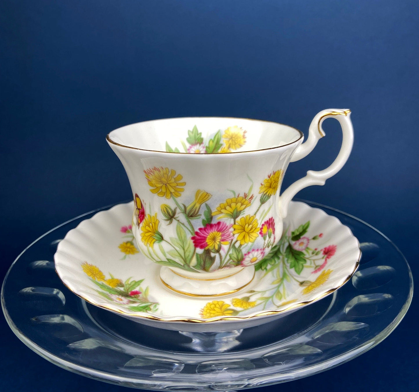 Vintage Tuscan Cup and Saucer: Hand - Painted Floral Tea Set - I Bought a Yard Sale