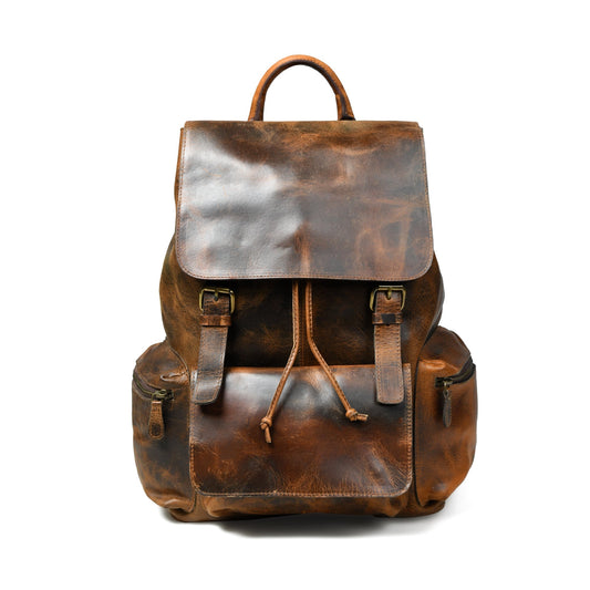 Vortex Leather Backpack: Burnt Brown - I Bought a Yard Sale